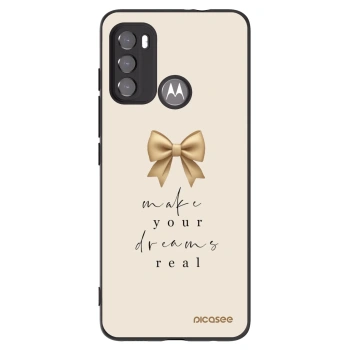 Picasee silikonowe czarne etui na Motorola Moto G60 - Golden Dream