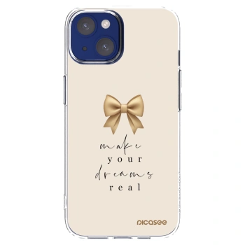 Picasee silikonowe przeźroczyste etui na Apple iPhone 14 - Golden Dream