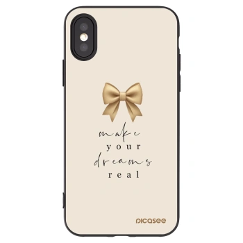 Picasee silikonowe czarne etui na Apple iPhone X/XS - Golden Dream