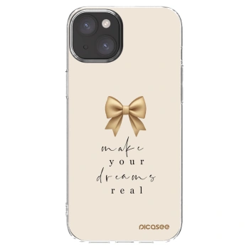 Picasee silikonowe przeźroczyste etui na Apple iPhone 15 Plus - Golden Dream
