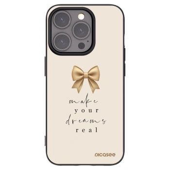 Picasee silikonowe czarne etui na Apple iPhone 15 Pro - Golden Dream
