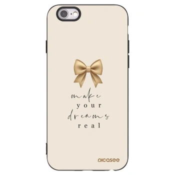 Picasee silikonowe czarne etui na Apple iPhone 6/6S - Golden Dream