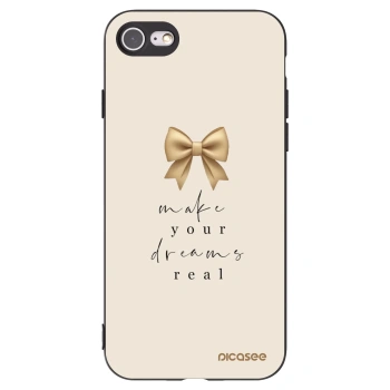 Picasee silikonowe czarne etui na Apple iPhone 7 - Golden Dream