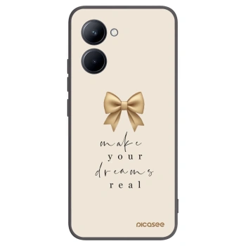 Picasee silikonowe czarne etui na Realme C33 (2023) - Golden Dream