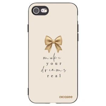 Picasee silikonowe czarne etui na Apple iPhone 8 - Golden Dream