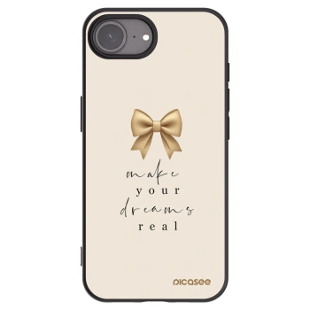 Picasee silikonowe czarne etui na Apple iPhone 16e - Golden Dream