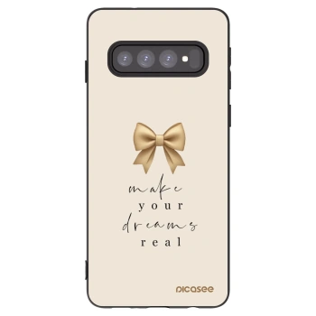 Picasee silikonowe czarne etui na Samsung Galaxy S10 G973 - Golden Dream