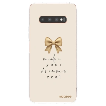 Picasee silikonowe przeźroczyste etui na Samsung Galaxy S10 Plus G975 - Golden Dream
