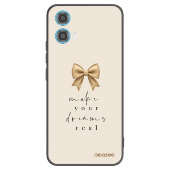Picasee silikonowe czarne etui na Motorola Moto G34 5G - Golden Dream