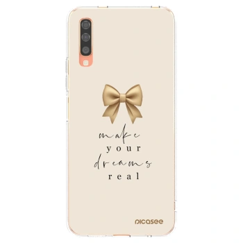 Picasee silikonowe przeźroczyste etui na Samsung Galaxy A70 A705F - Golden Dream