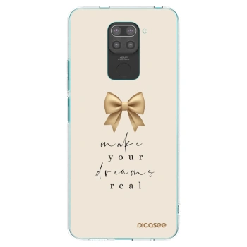 Picasee silikonowe czarne etui na Xiaomi Redmi Note 9 - Golden Dream