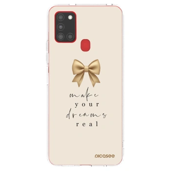 Picasee silikonowe przeźroczyste etui na Samsung Galaxy A21s - Golden Dream