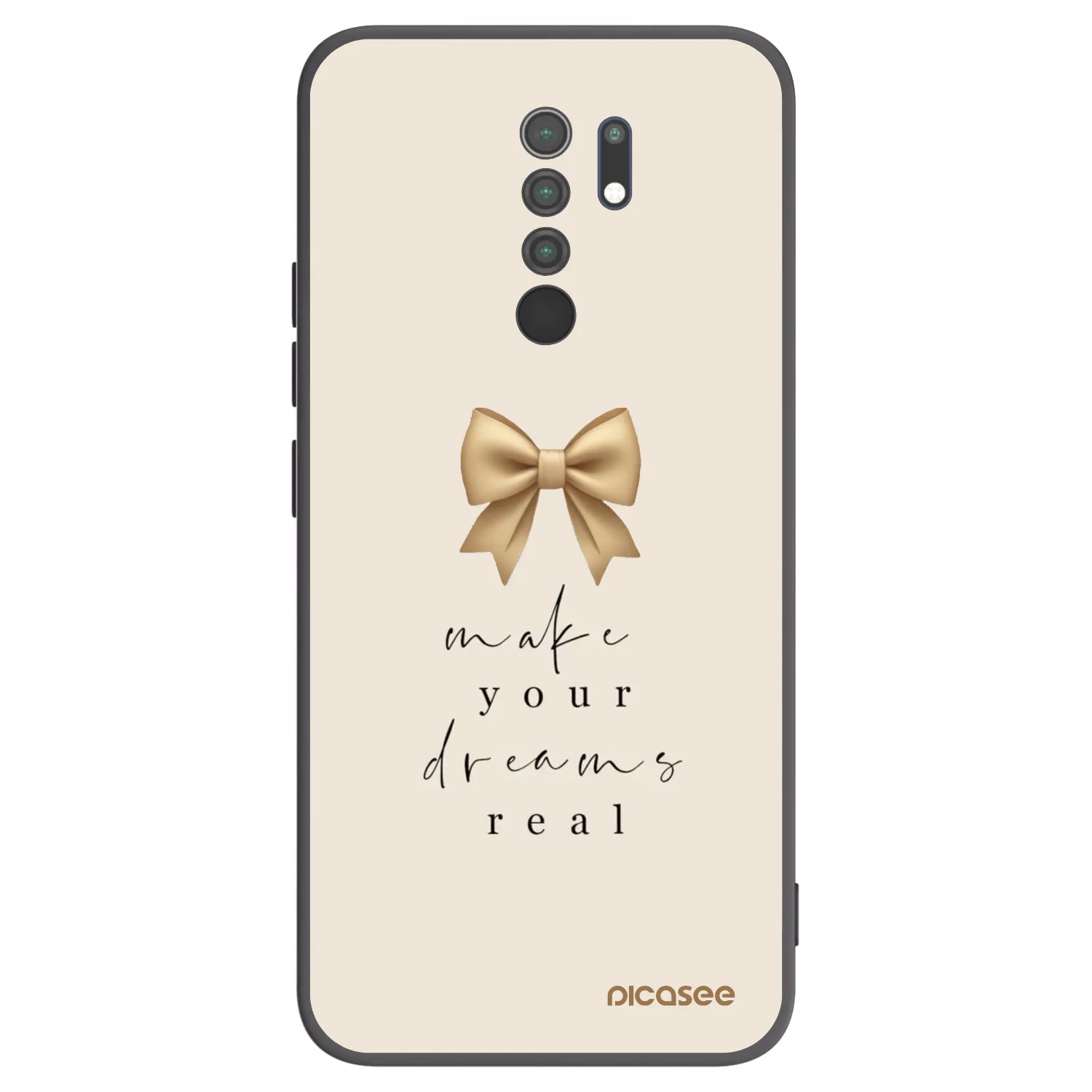 Picasee silikonowe czarne etui na Xiaomi Redmi 9 - Golden Dream