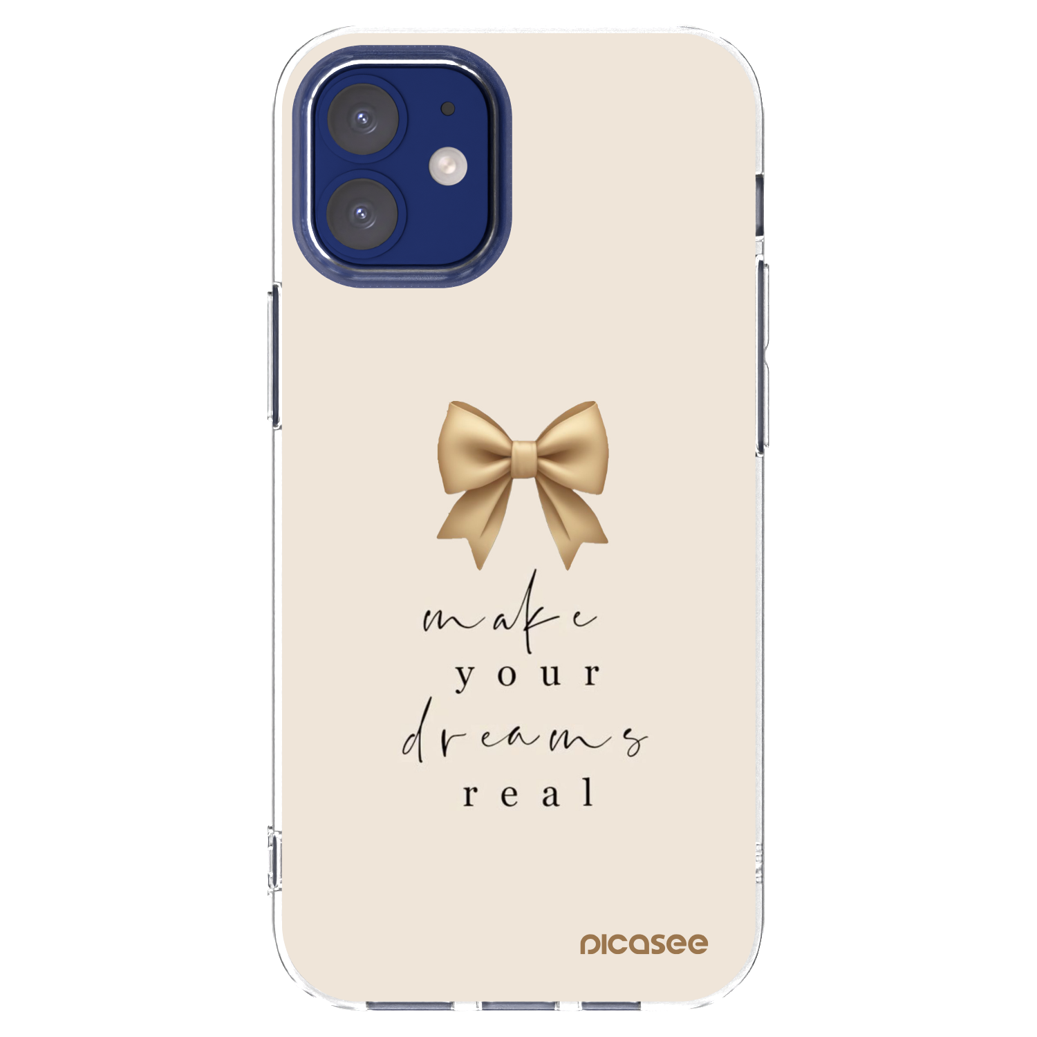 Picasee silikonowe przeźroczyste etui na Apple iPhone 12 mini - Golden Dream
