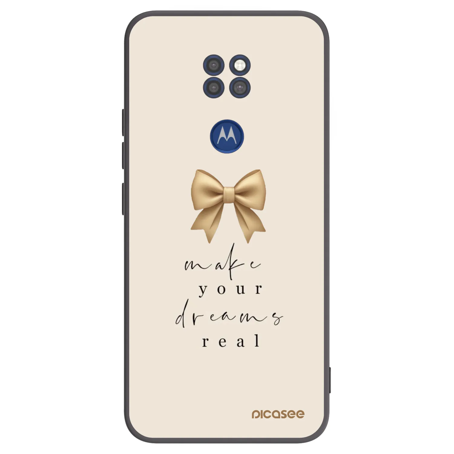 Picasee silikonowe czarne etui na Motorola Moto G9 Play - Golden Dream