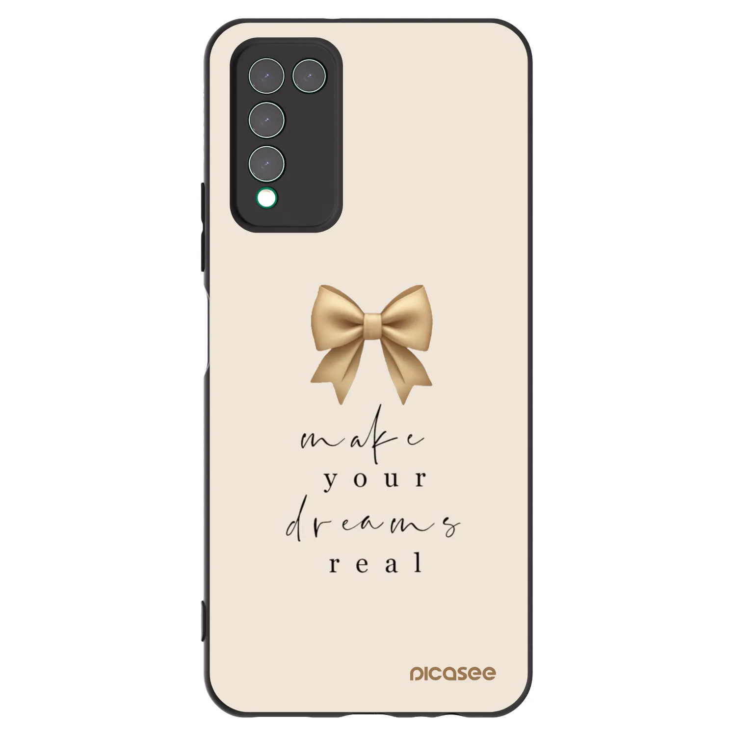 Picasee silikonowe czarne etui na Honor 10X Lite - Golden Dream