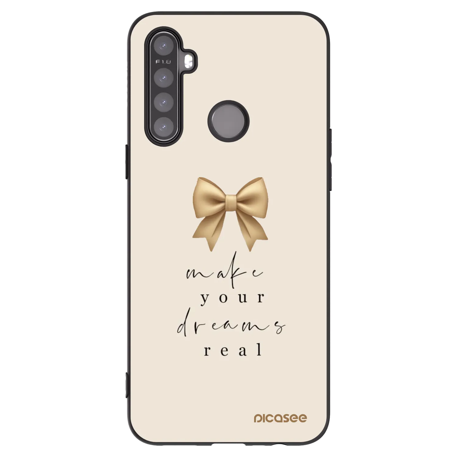 Picasee silikonowe czarne etui na Realme 6i - Golden Dream