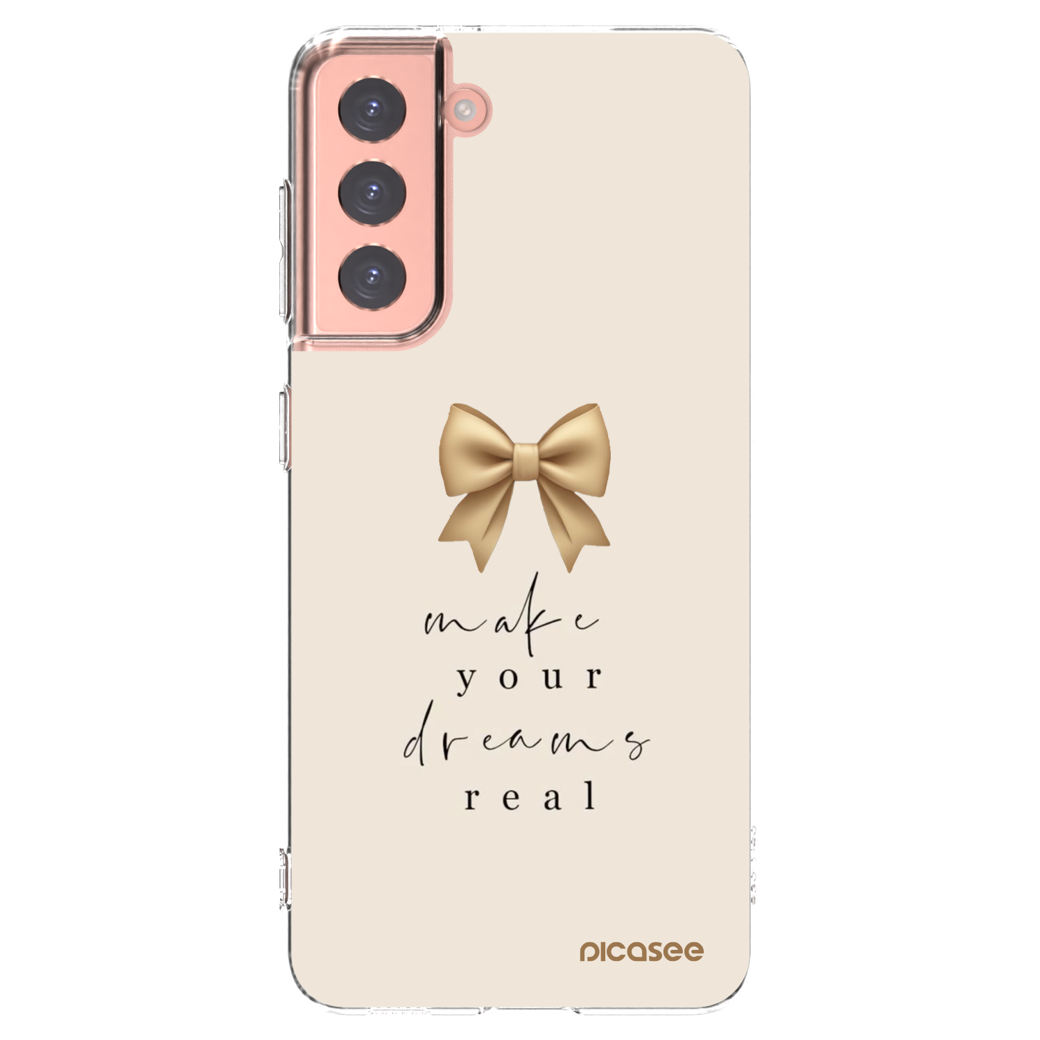 Picasee silikonowe przeźroczyste etui na Samsung Galaxy S21 5G G991B - Golden Dream