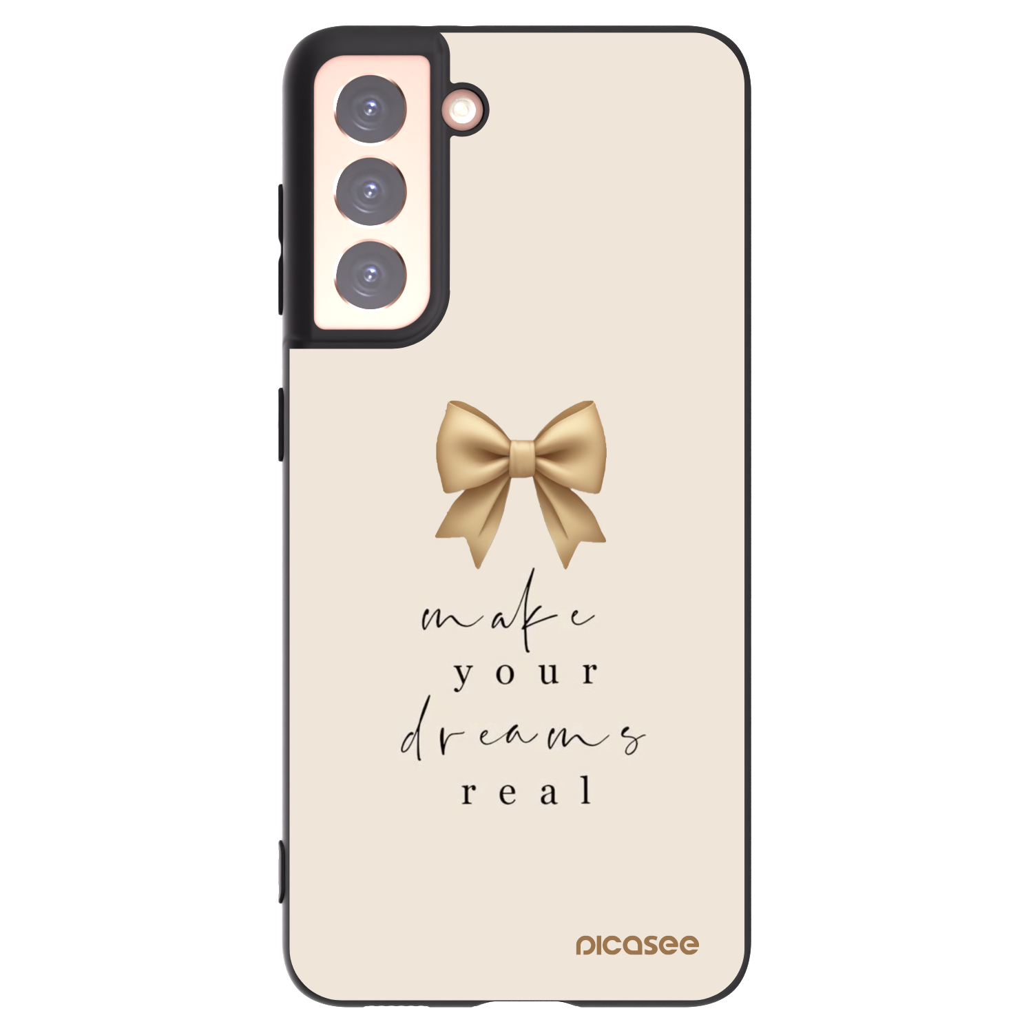 Picasee silikonowe czarne etui na Samsung Galaxy S21 5G G991B - Golden Dream