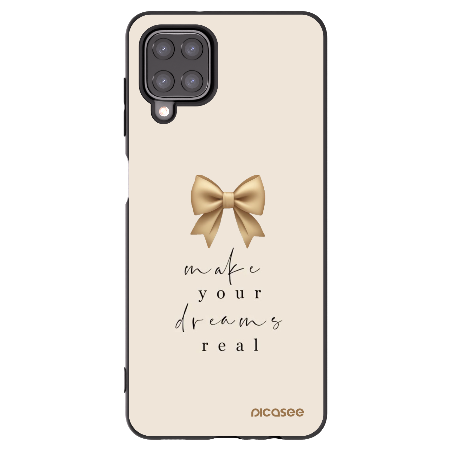 Picasee silikonowe czarne etui na Samsung Galaxy A12 A125F - Golden Dream
