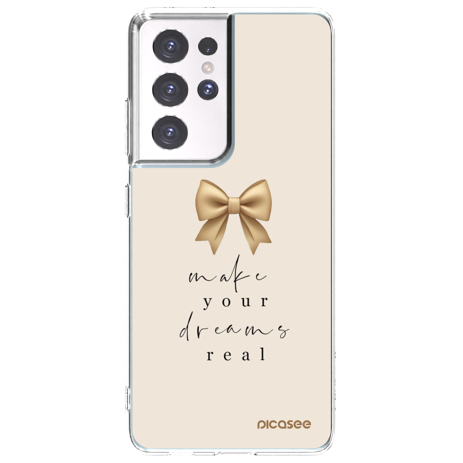 Picasee silikonowe przeźroczyste etui na Samsung Galaxy S21 Ultra 5G G998B - Golden Dream