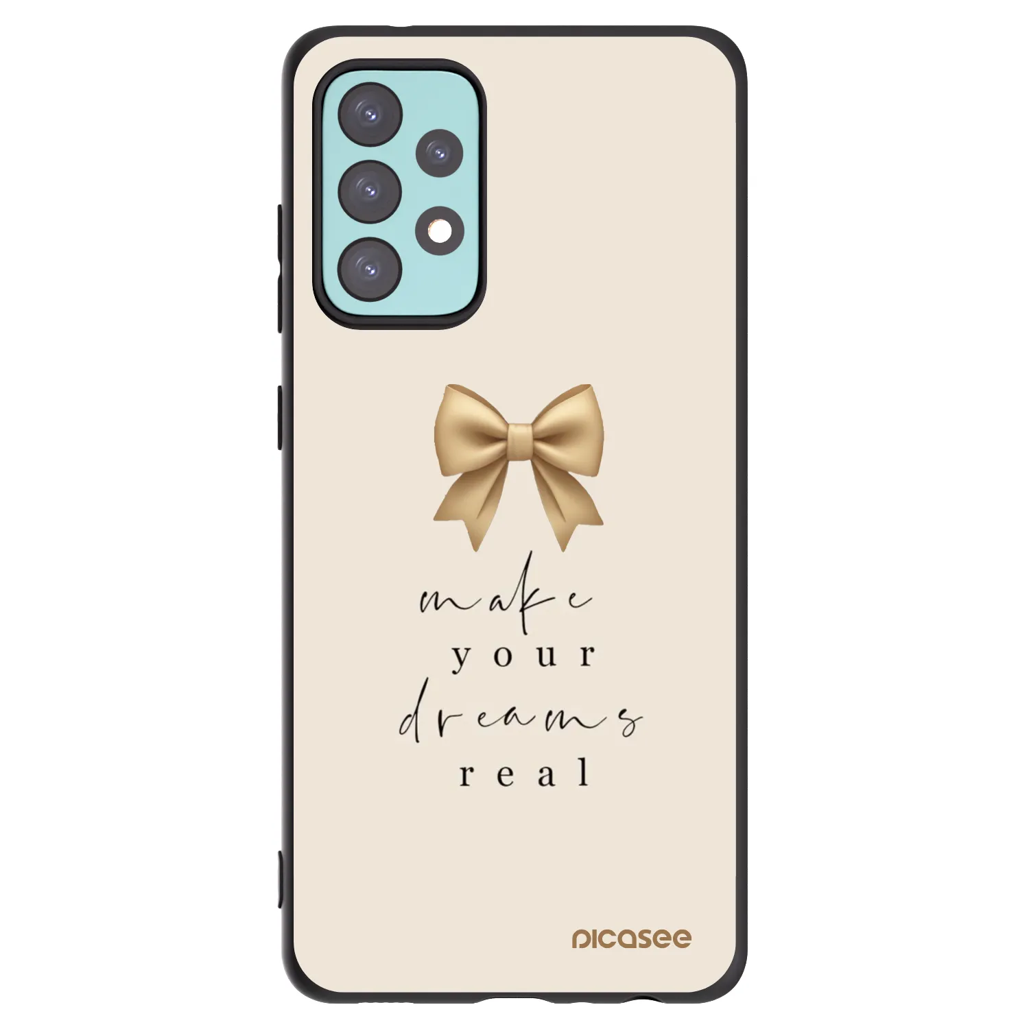 Picasee silikonowe czarne etui na Samsung Galaxy A72 A725F - Golden Dream