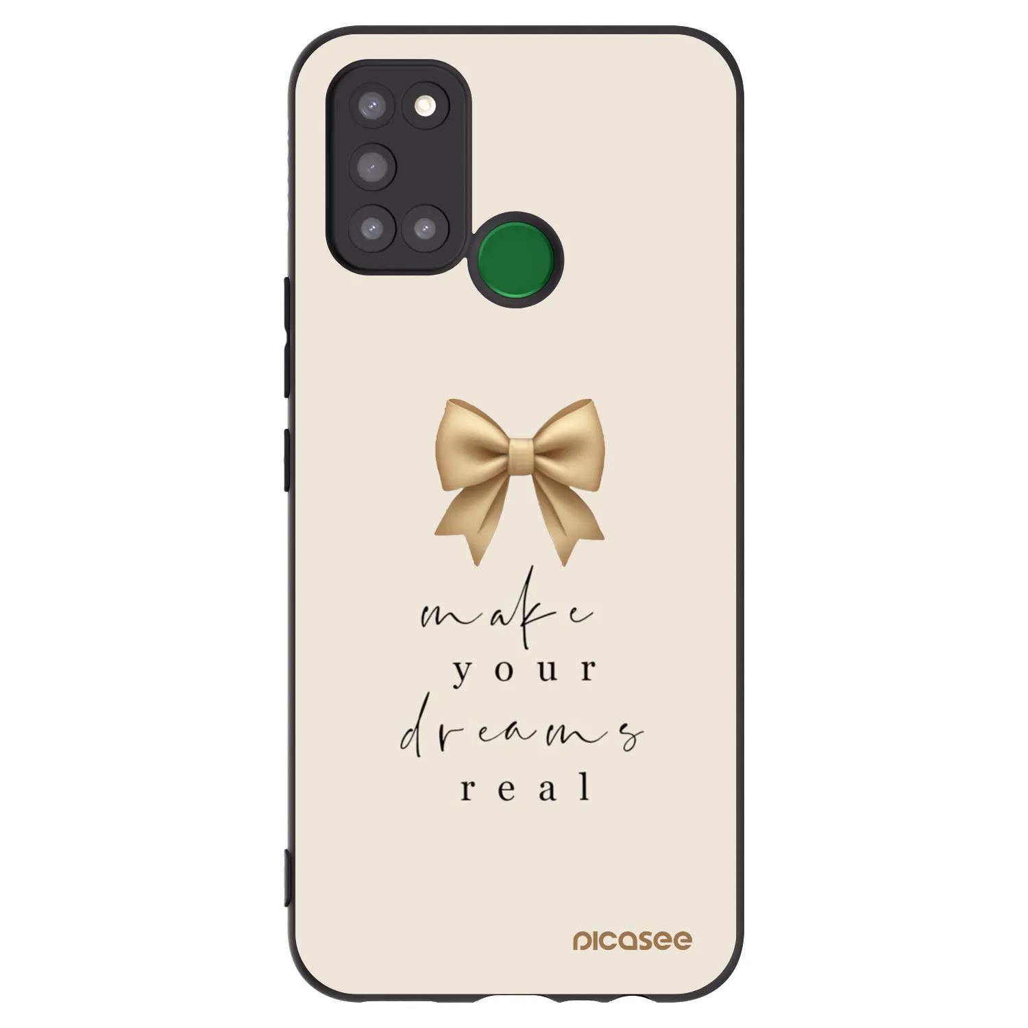 Picasee silikonowe czarne etui na Realme 7i - Golden Dream