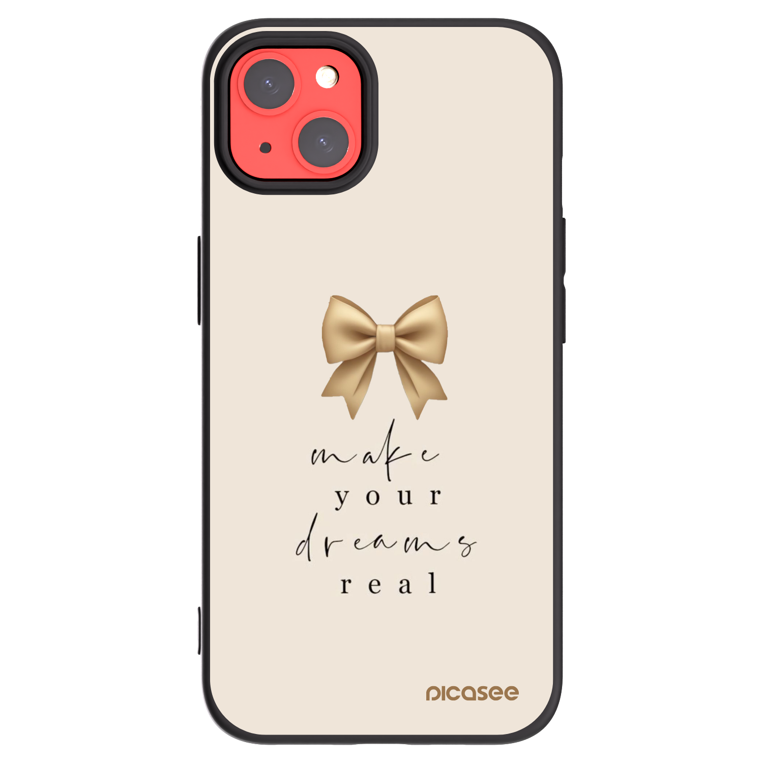 Picasee silikonowe czarne etui na Apple iPhone 13 - Golden Dream