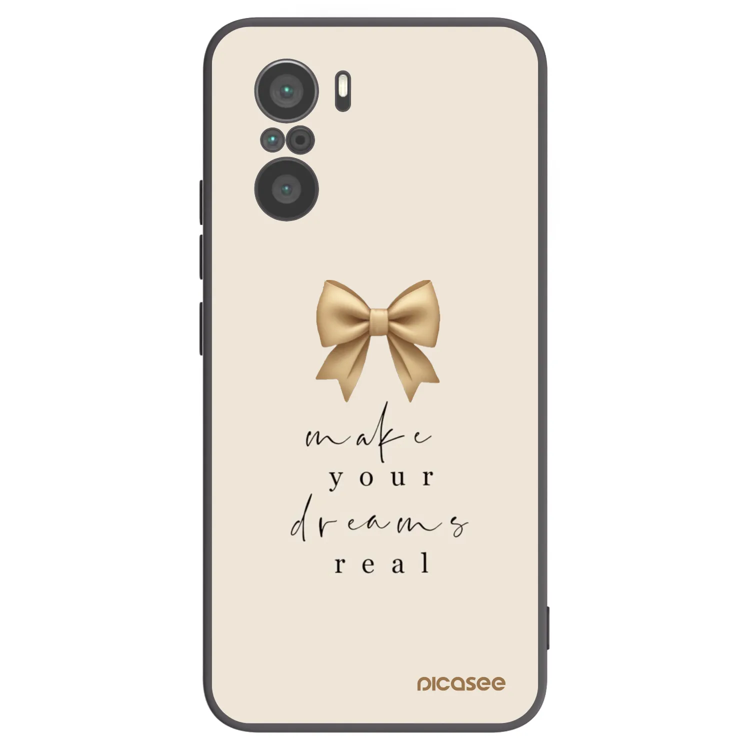 Picasee silikonowe czarne etui na Xiaomi Poco F3 - Golden Dream