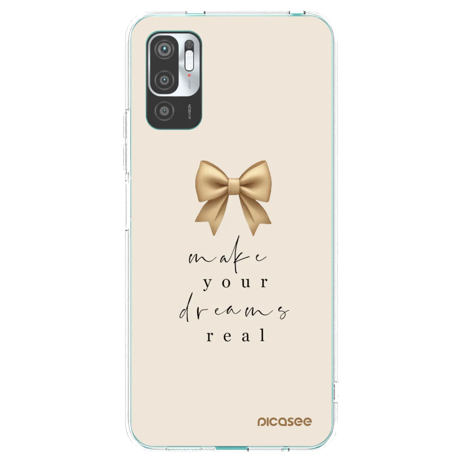 Picasee silikonowe przeźroczyste etui na Xiaomi Redmi Note 10 5G - Golden Dream