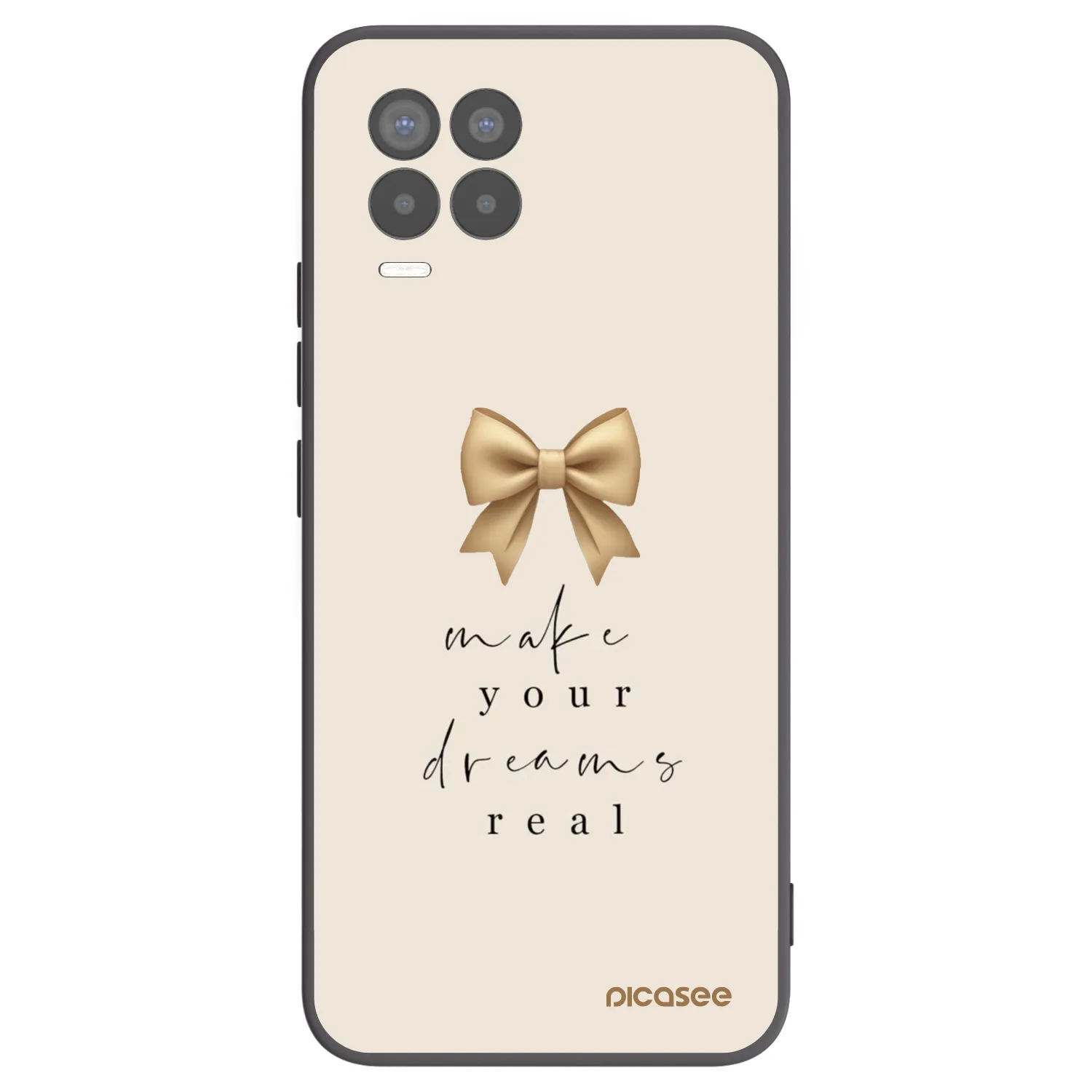 Picasee silikonowe czarne etui na Realme 8 4G - Golden Dream