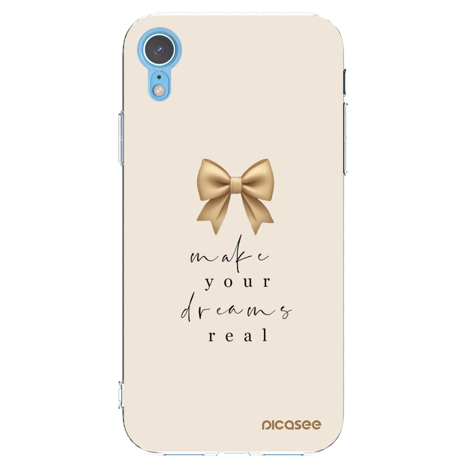 Picasee silikonowe przeźroczyste etui na Apple iPhone XR - Golden Dream