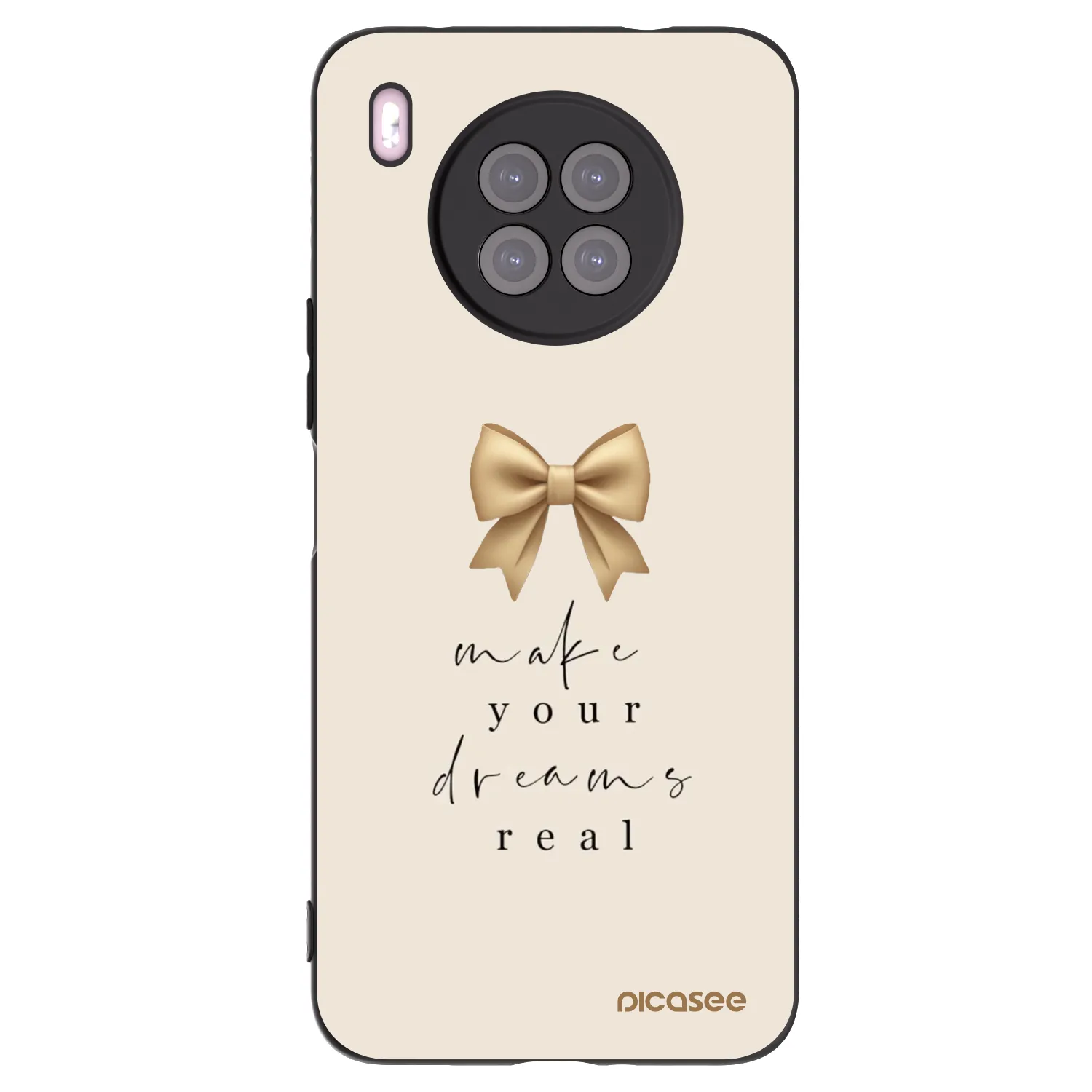 Picasee silikonowe czarne etui na Huawei Nova 8i - Golden Dream