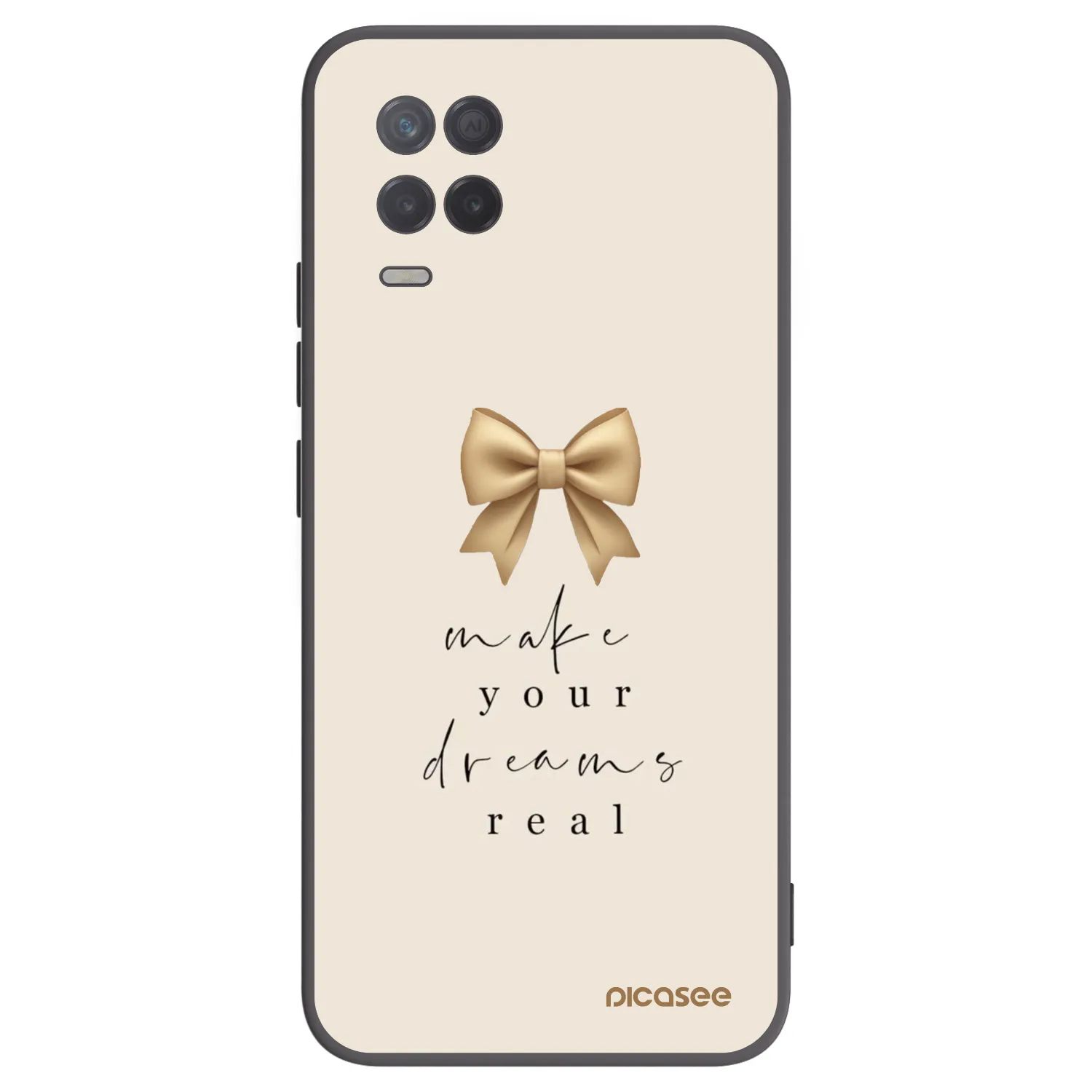 Picasee silikonowe czarne etui na Realme 8 5G - Golden Dream