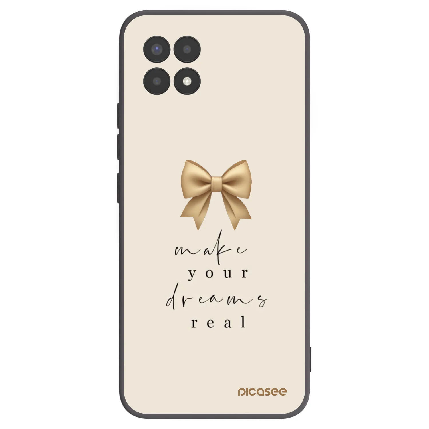 Picasee silikonowe czarne etui na Realme 8i - Golden Dream