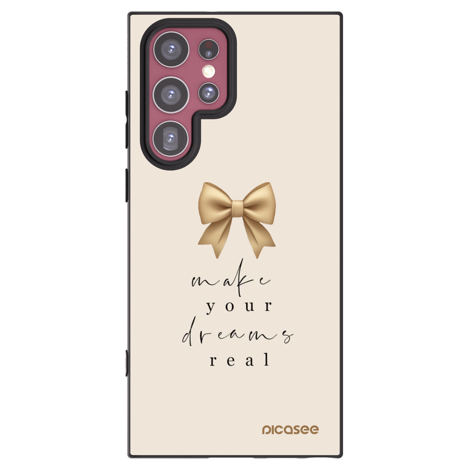 Picasee silikonowe czarne etui na Samsung Galaxy S22 Ultra 5G - Golden Dream