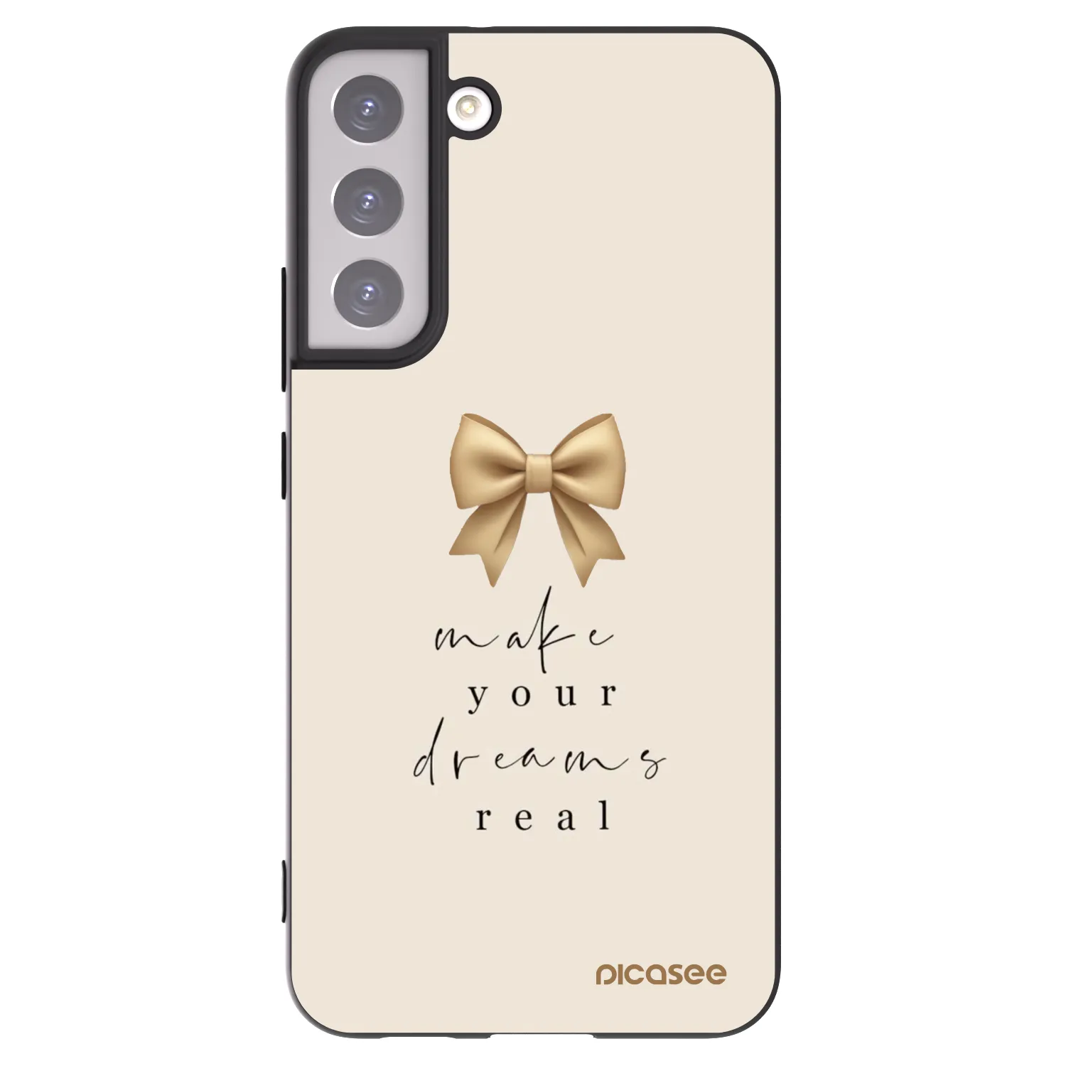 Picasee silikonowe czarne etui na Samsung Galaxy S22+ 5G - Golden Dream