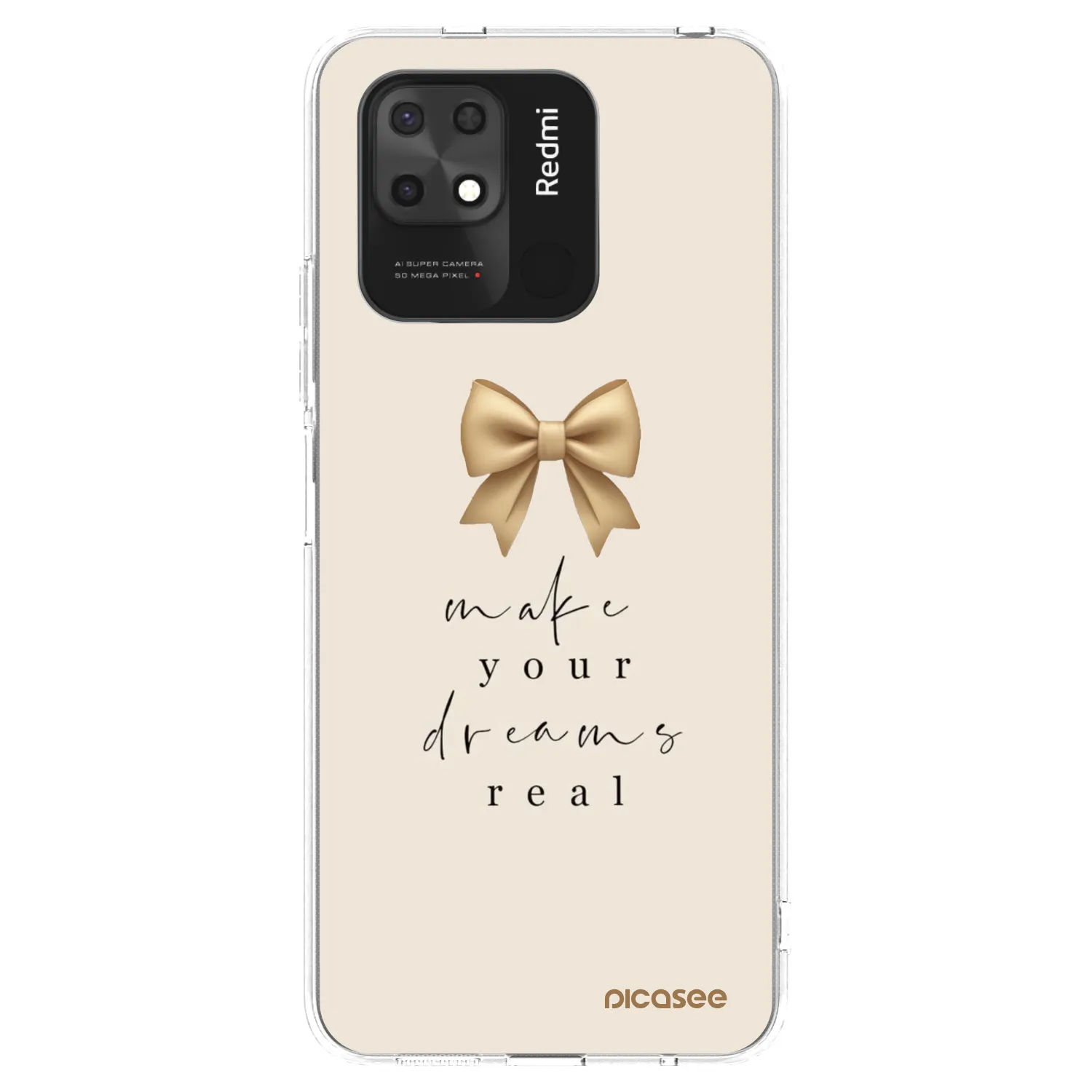 Picasee silikonowe przeźroczyste etui na Xiaomi Redmi 10C - Golden Dream