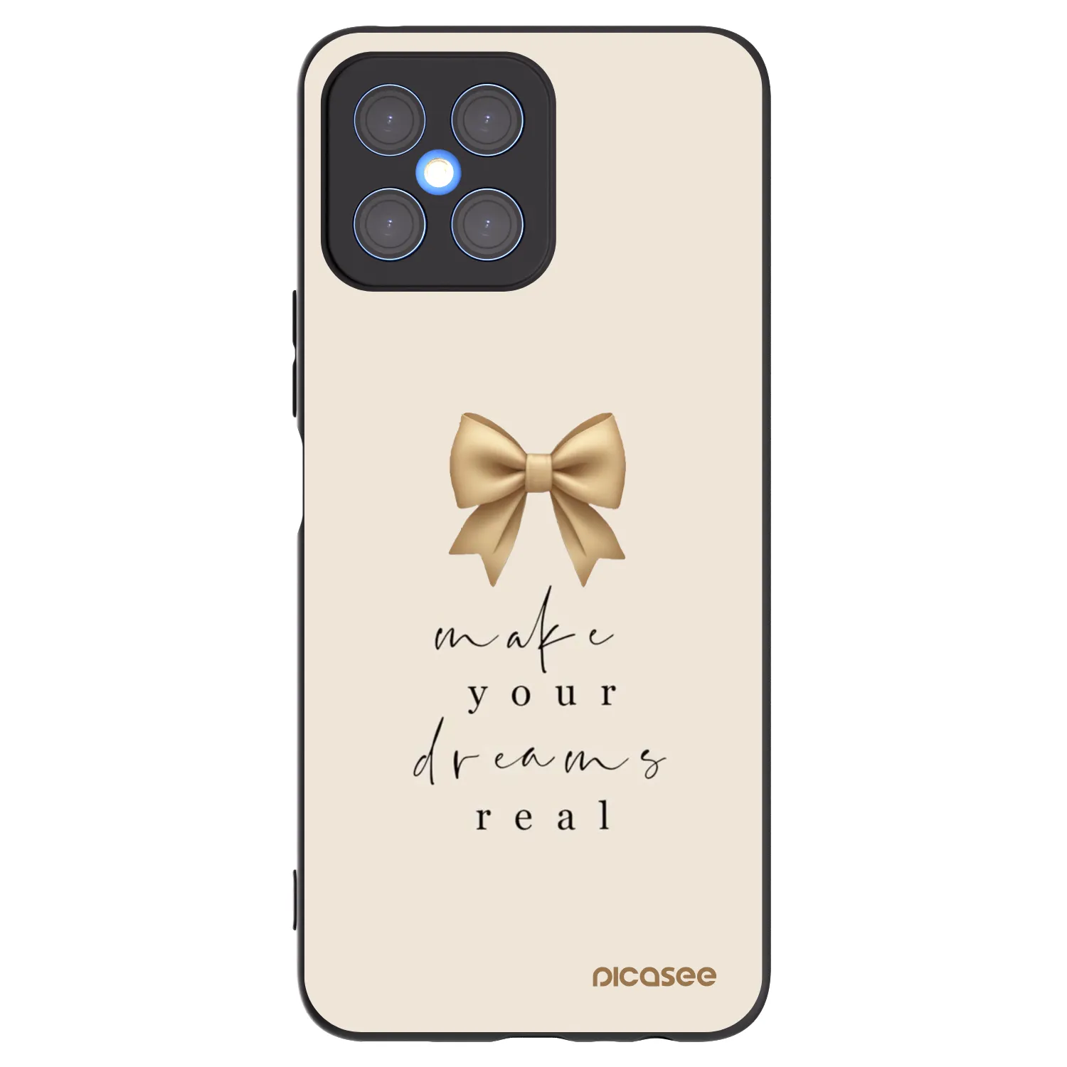 Picasee silikonowe czarne etui na Honor X8 4G - Golden Dream