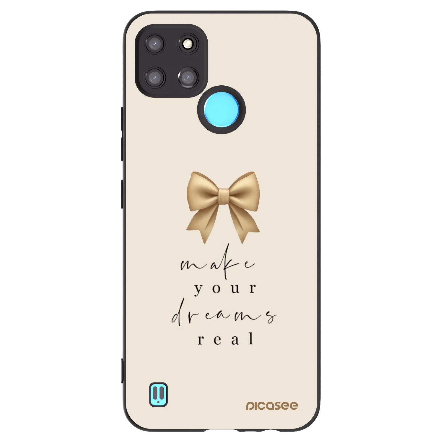Picasee silikonowe czarne etui na Realme C21Y - Golden Dream