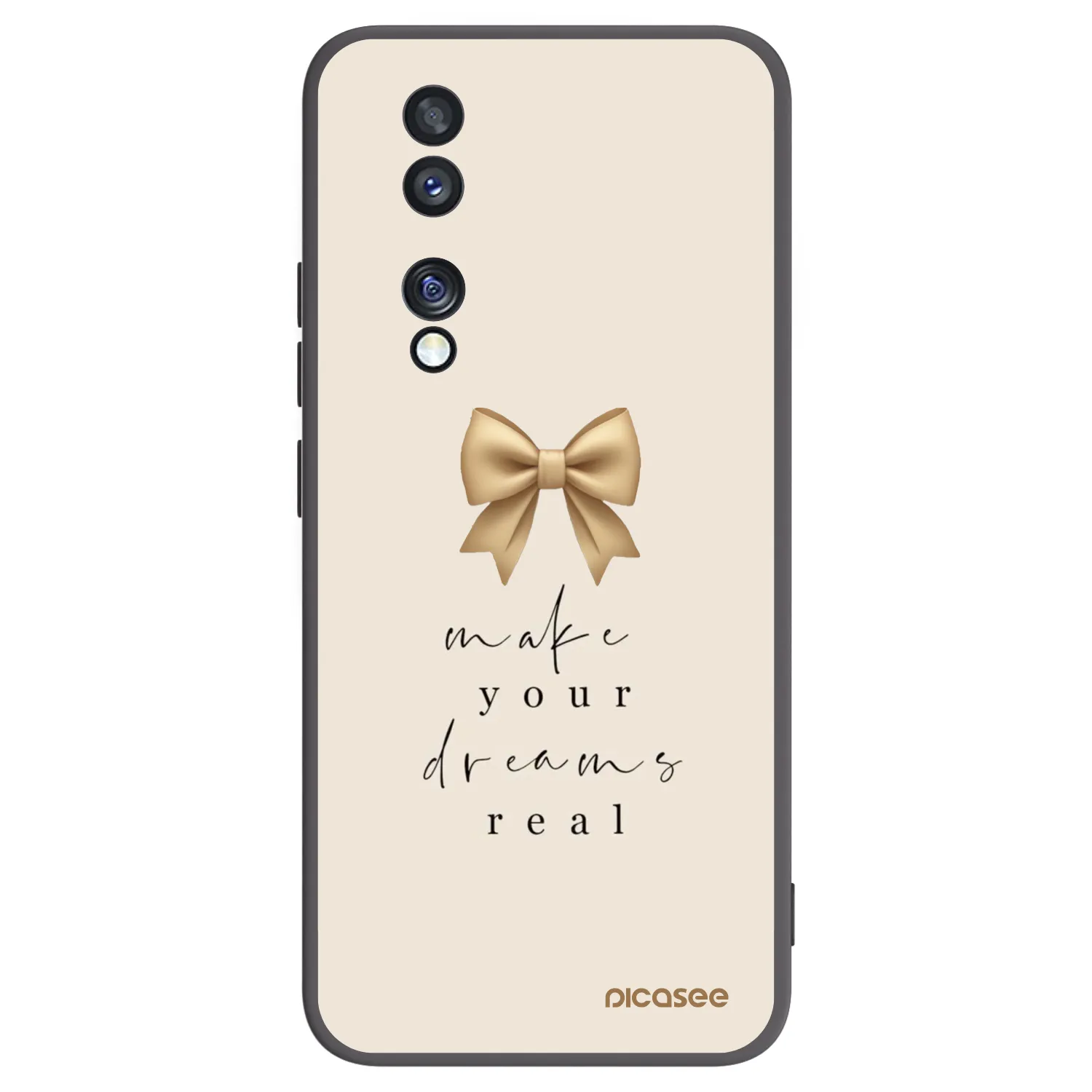 Picasee silikonowe czarne etui na Honor 70 - Golden Dream