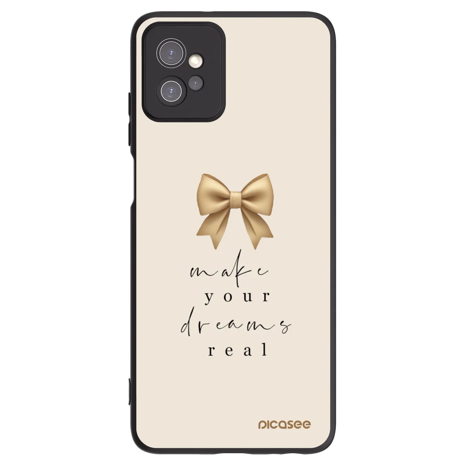Picasee silikonowe czarne etui na Motorola Moto G32 - Golden Dream