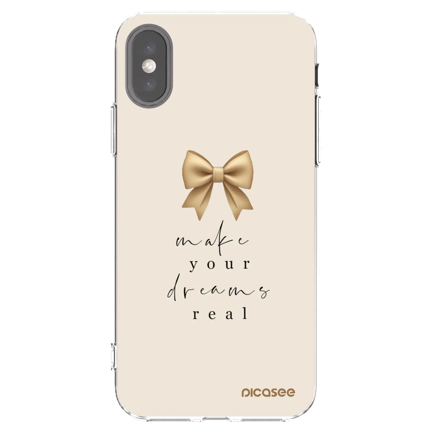 Picasee silikonowe przeźroczyste etui na Apple iPhone X/XS - Golden Dream