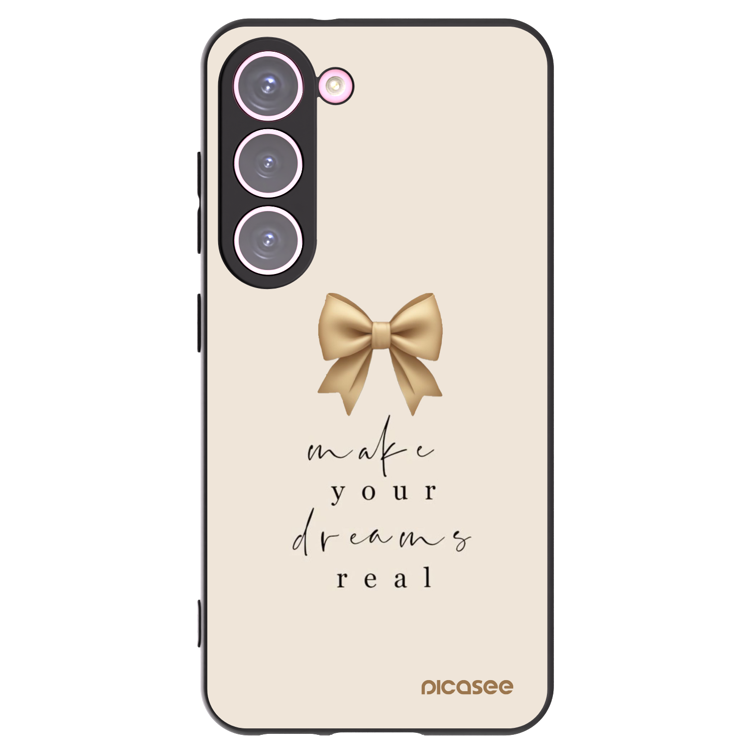 Picasee silikonowe czarne etui na Samsung Galaxy S23 5G - Golden Dream
