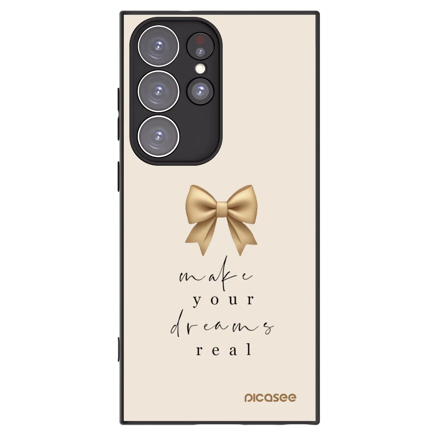 Picasee silikonowe czarne etui na Samsung Galaxy S23 Ultra 5G - Golden Dream