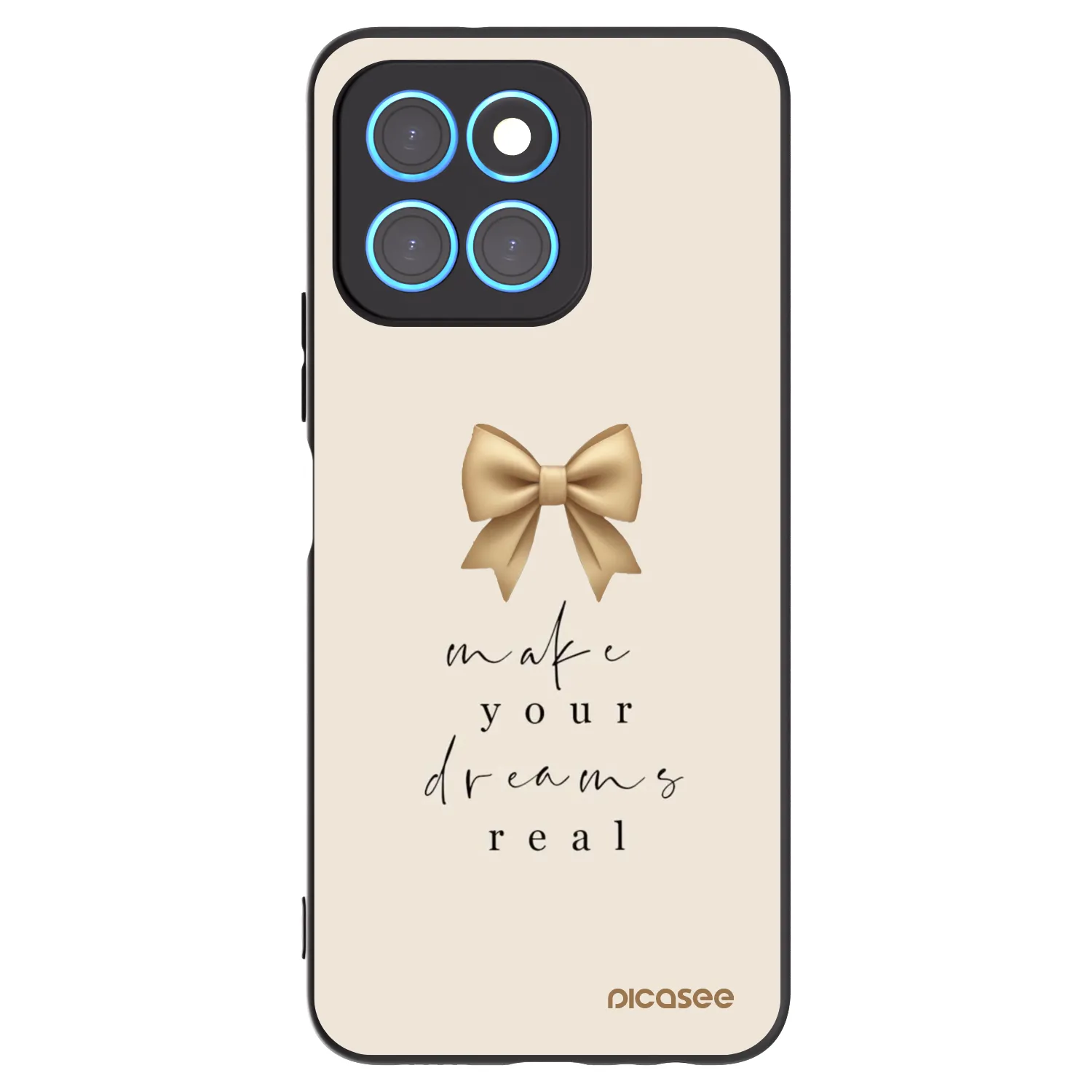 Picasee silikonowe czarne etui na Honor X6 - Golden Dream
