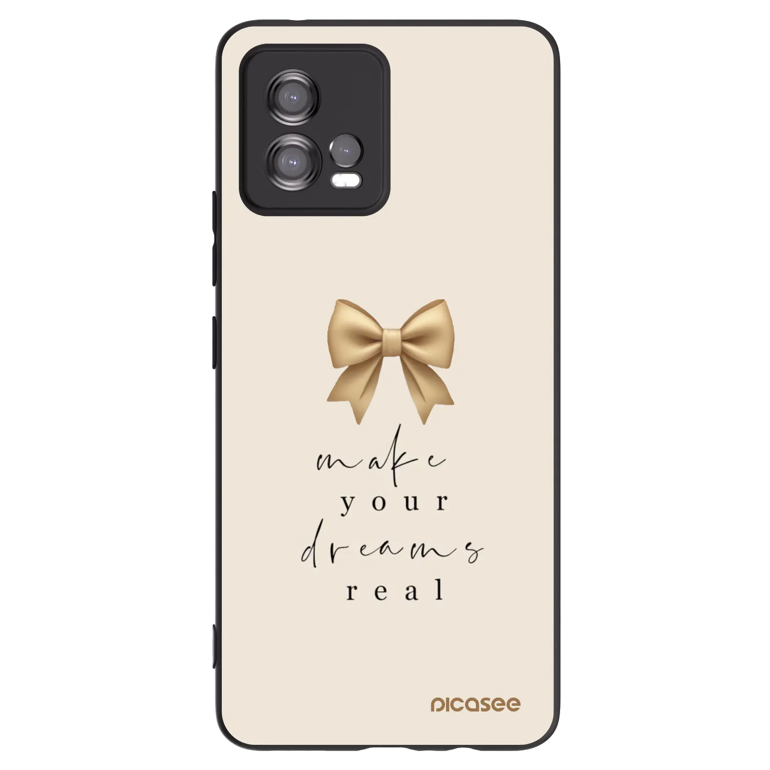 Picasee silikonowe czarne etui na Motorola Moto G72 - Golden Dream
