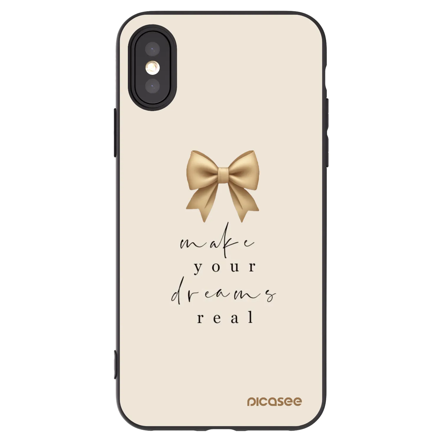 Picasee silikonowe czarne etui na Apple iPhone X/XS - Golden Dream