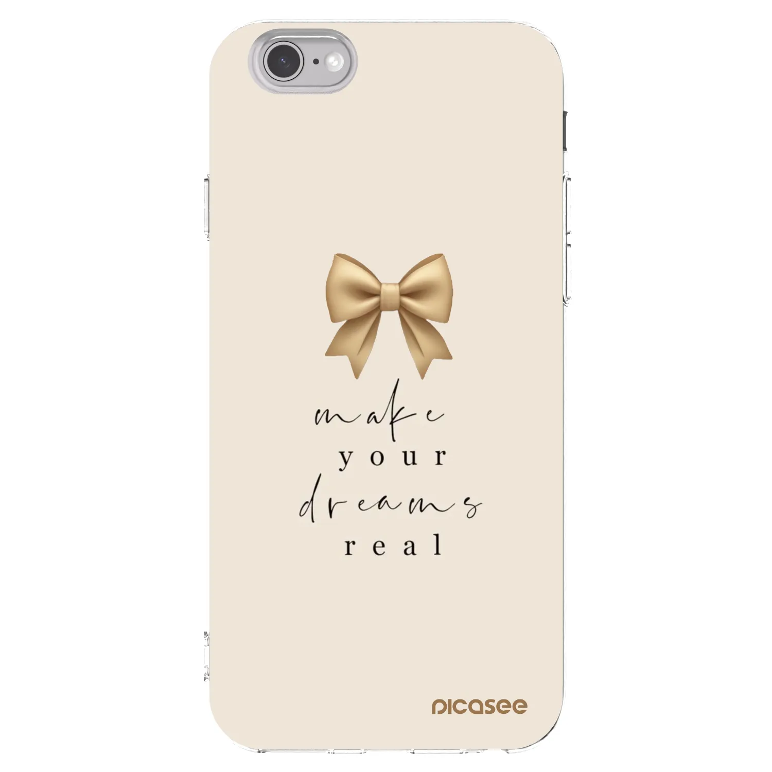 Picasee silikonowe przeźroczyste etui na Apple iPhone 6/6S - Golden Dream