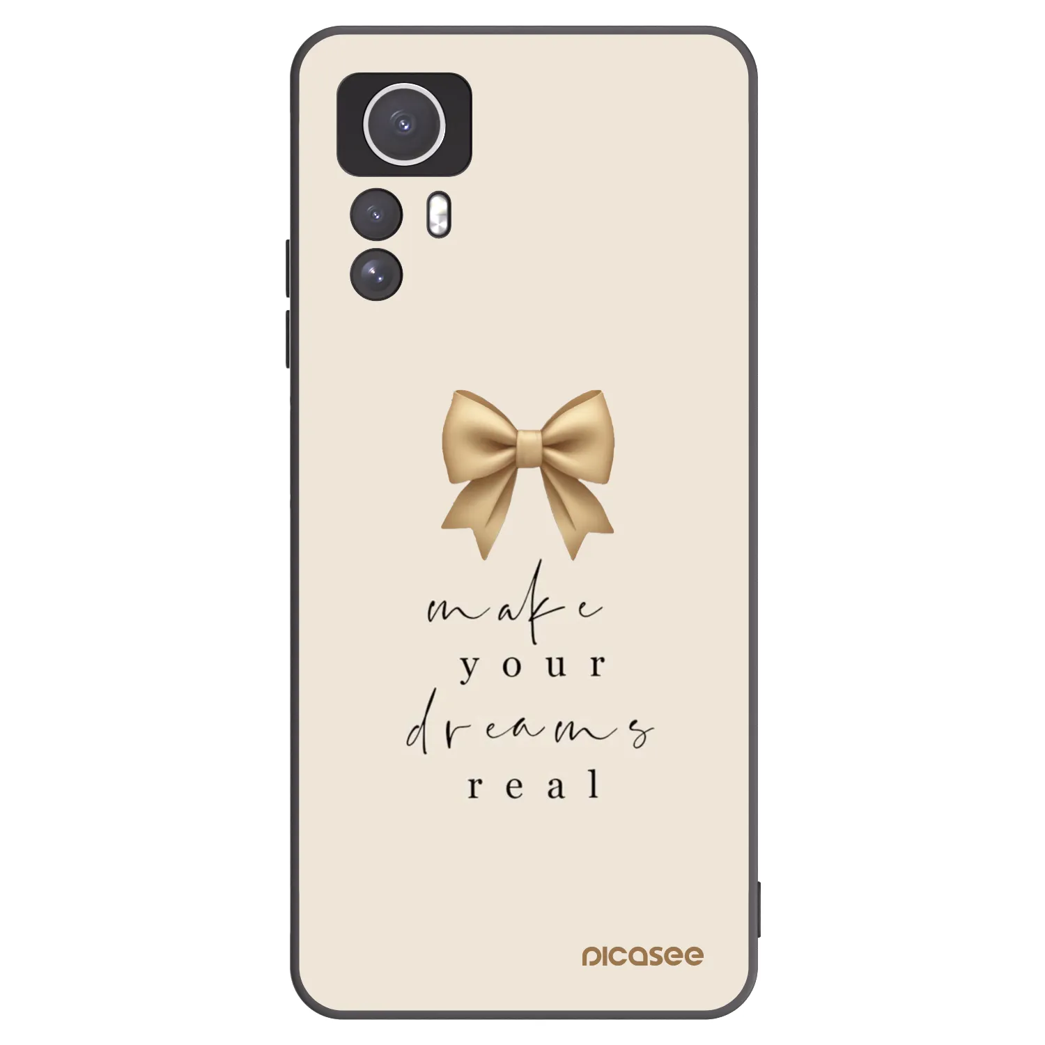 Picasee silikonowe czarne etui na Xiaomi Redmi Note 12S - Golden Dream